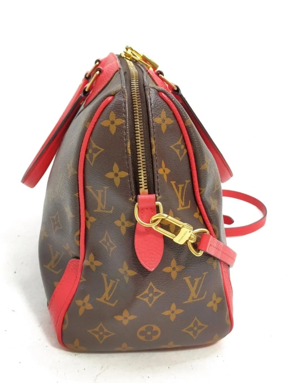 LV Louis Vuitton Hand Shoulder Crossbody Bag Retiro PM RedTrim Monogram Key LOCK
